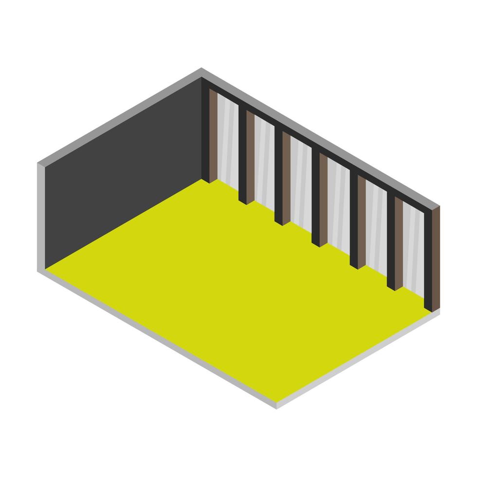 Isometric empty room on white background vector