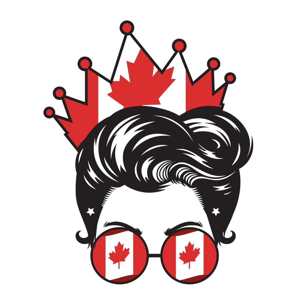 Mom Canada Crown Head design on white background. vector illustration.