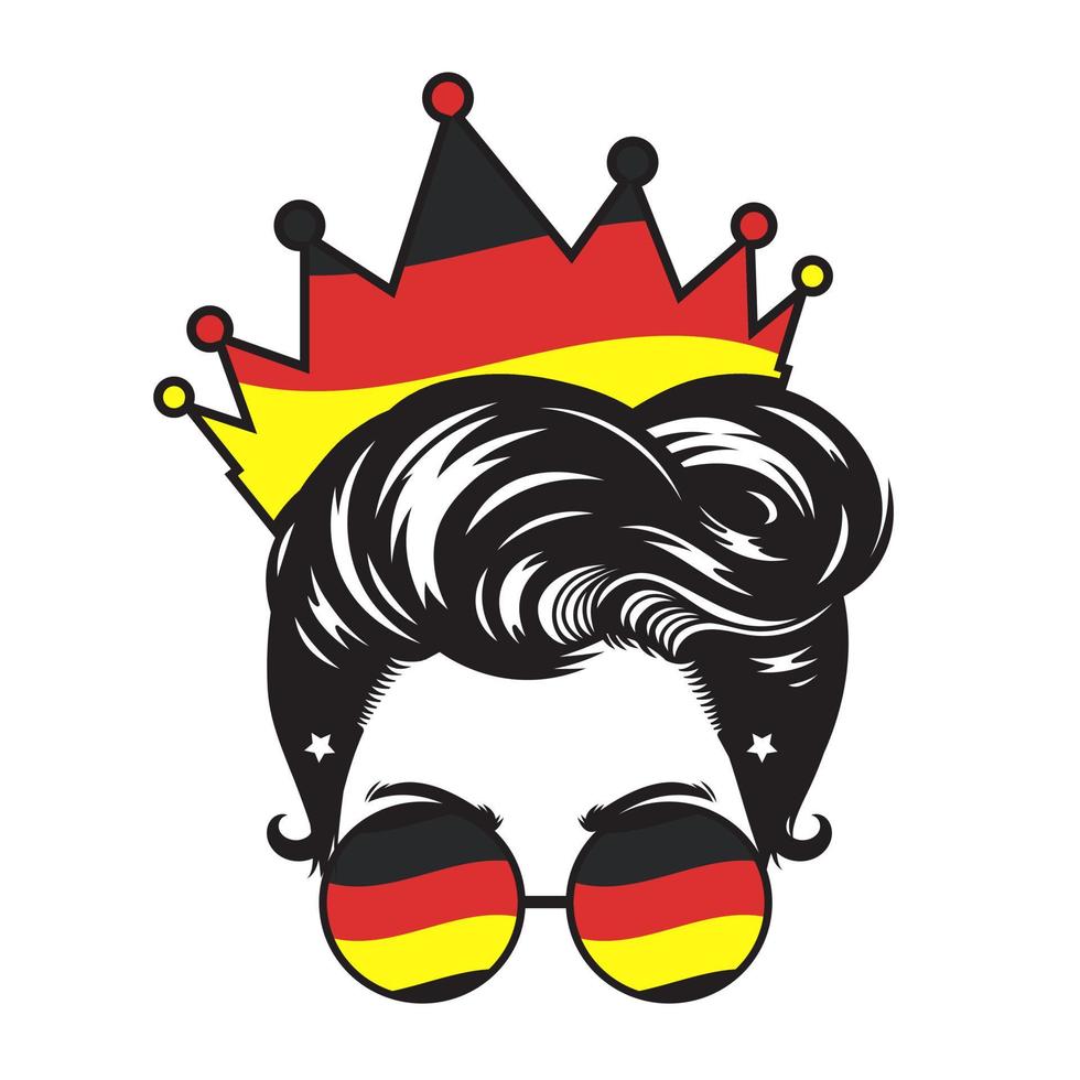 Diseño de cabeza de corona de mamá Alemania sobre fondo blanco. ilustración vectorial. vector