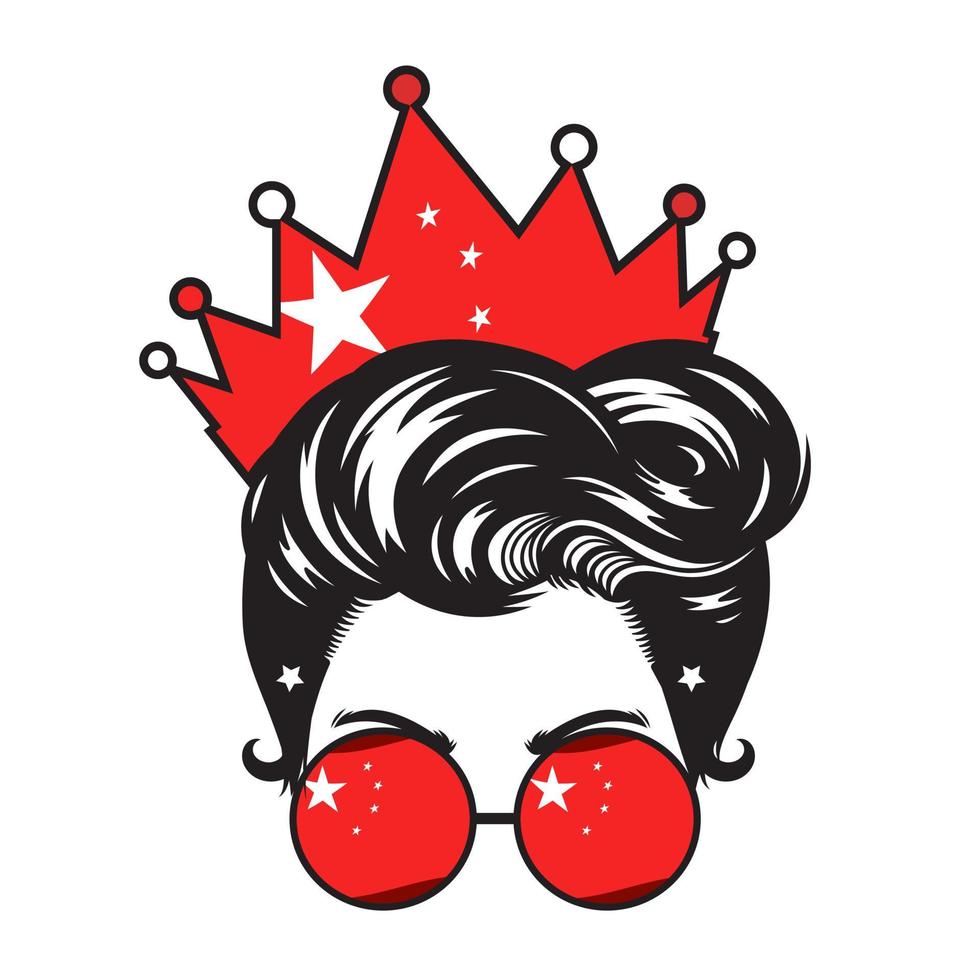 Mom China Crown Head design on white background. vector illustration.