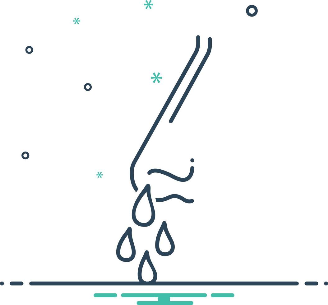 Mix icon for runny nose vector