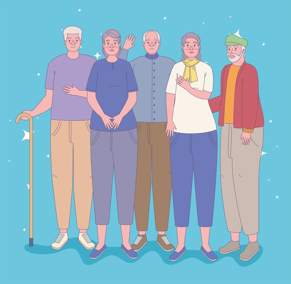 Older people set vector