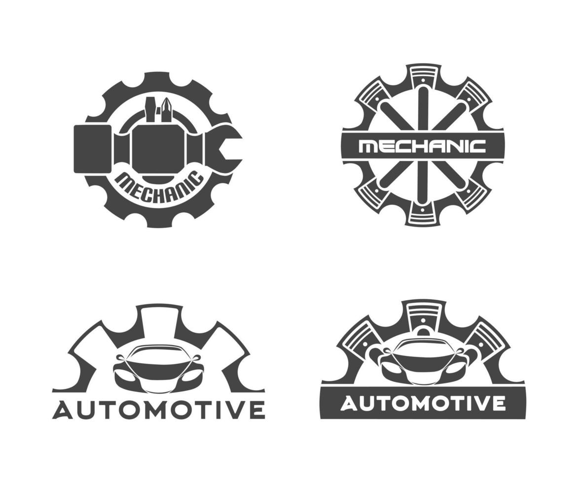 vintage label collection automotive logo design elements vector