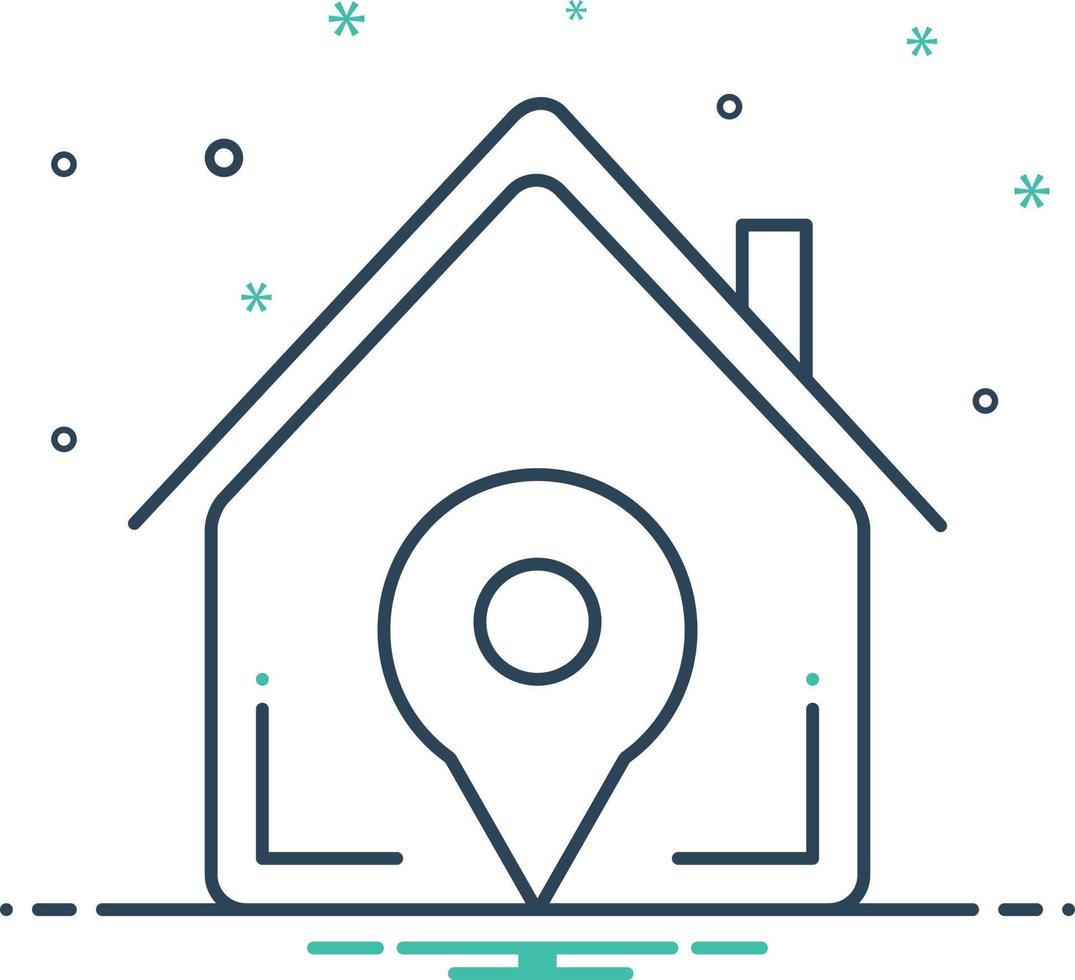 Mix icon for real estate location vector