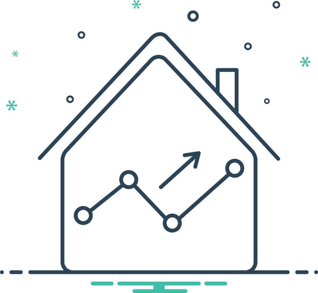 Mix icon for real estate statistics vector