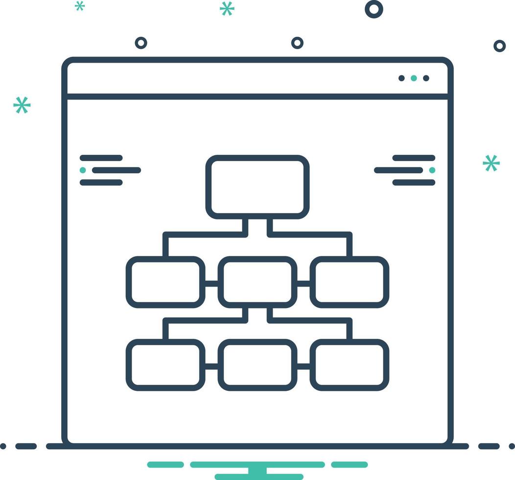 icono de mezcla para arquitectura de información vector