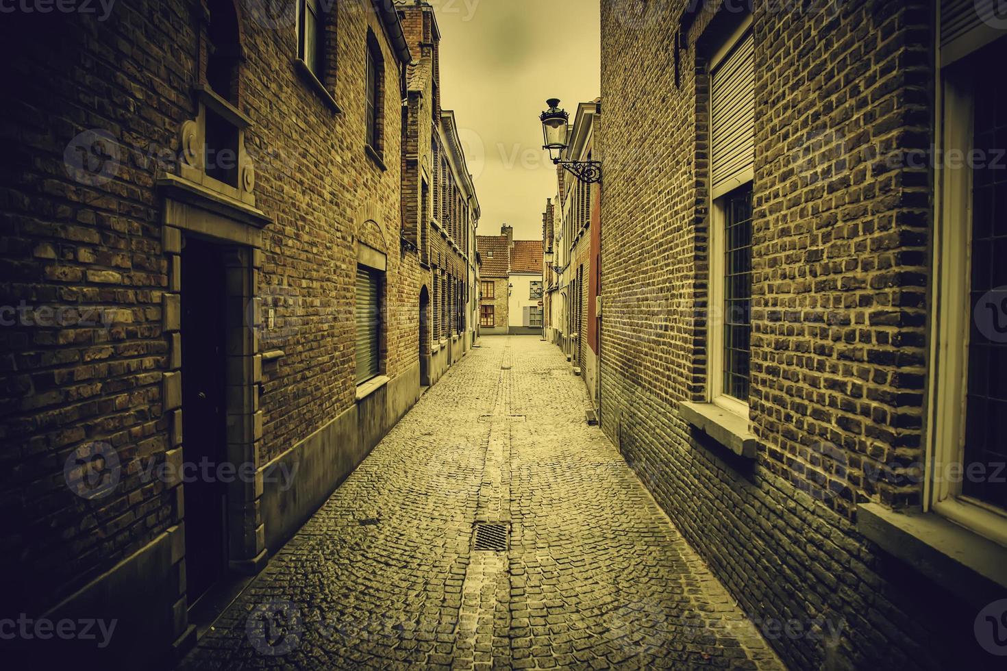 Typical Bruges alley photo