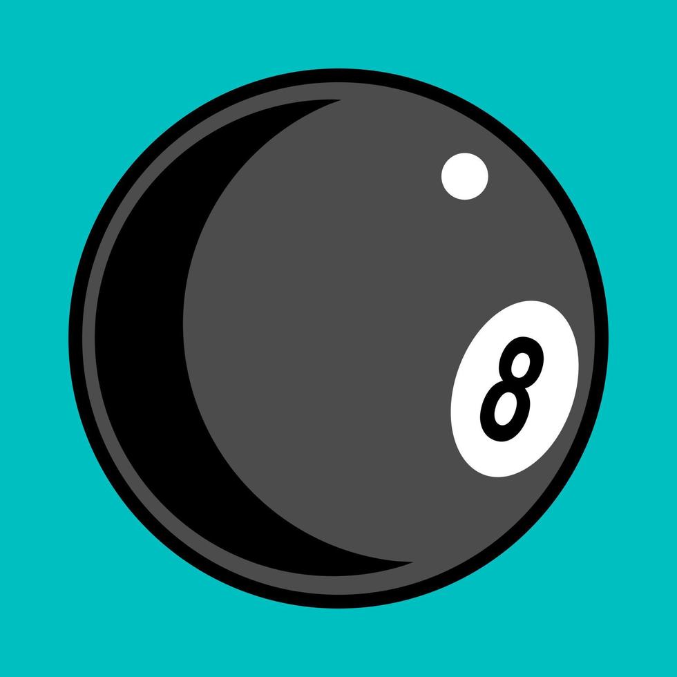 Simple Flat Eightball Pool Ball vector