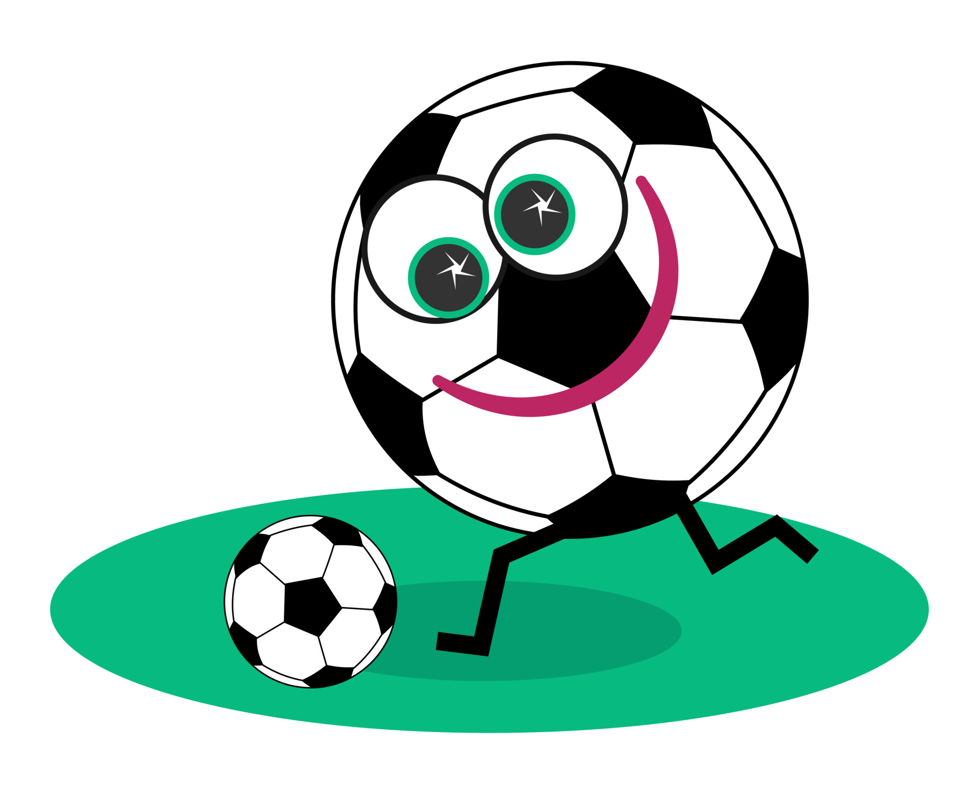 A Funny Cartoon Soccer Ball Playing Football 3818042 Vector Art at Vecteezy