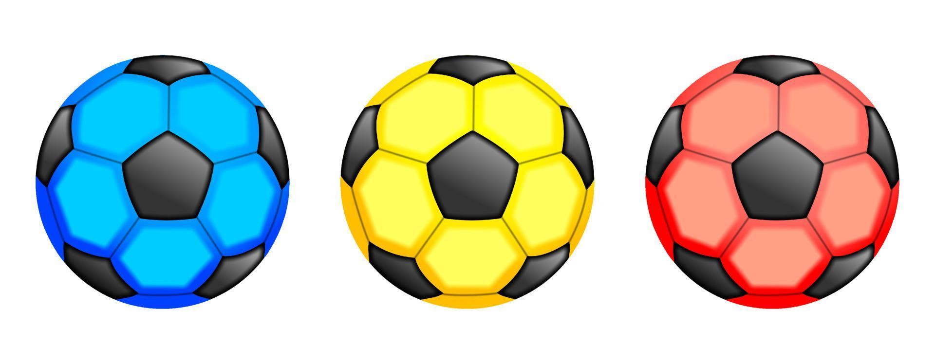 balones de fútbol de colores vector