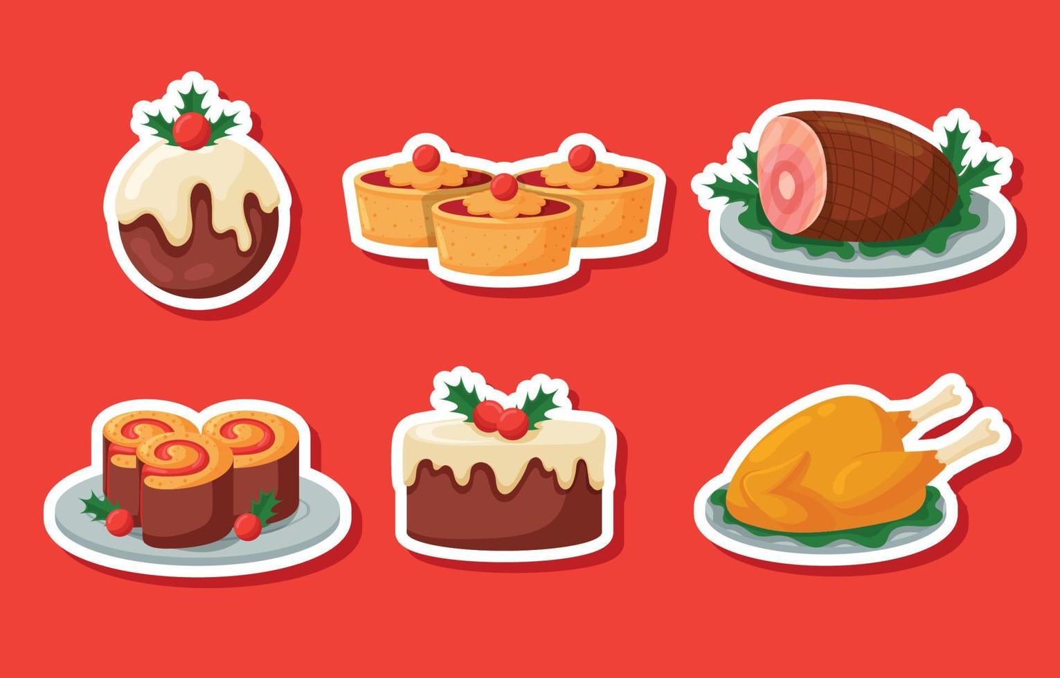 Christmas Food Sticker vector