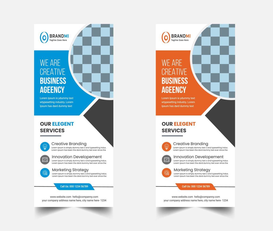 Modern creative corporate roll-up banner template pro vector