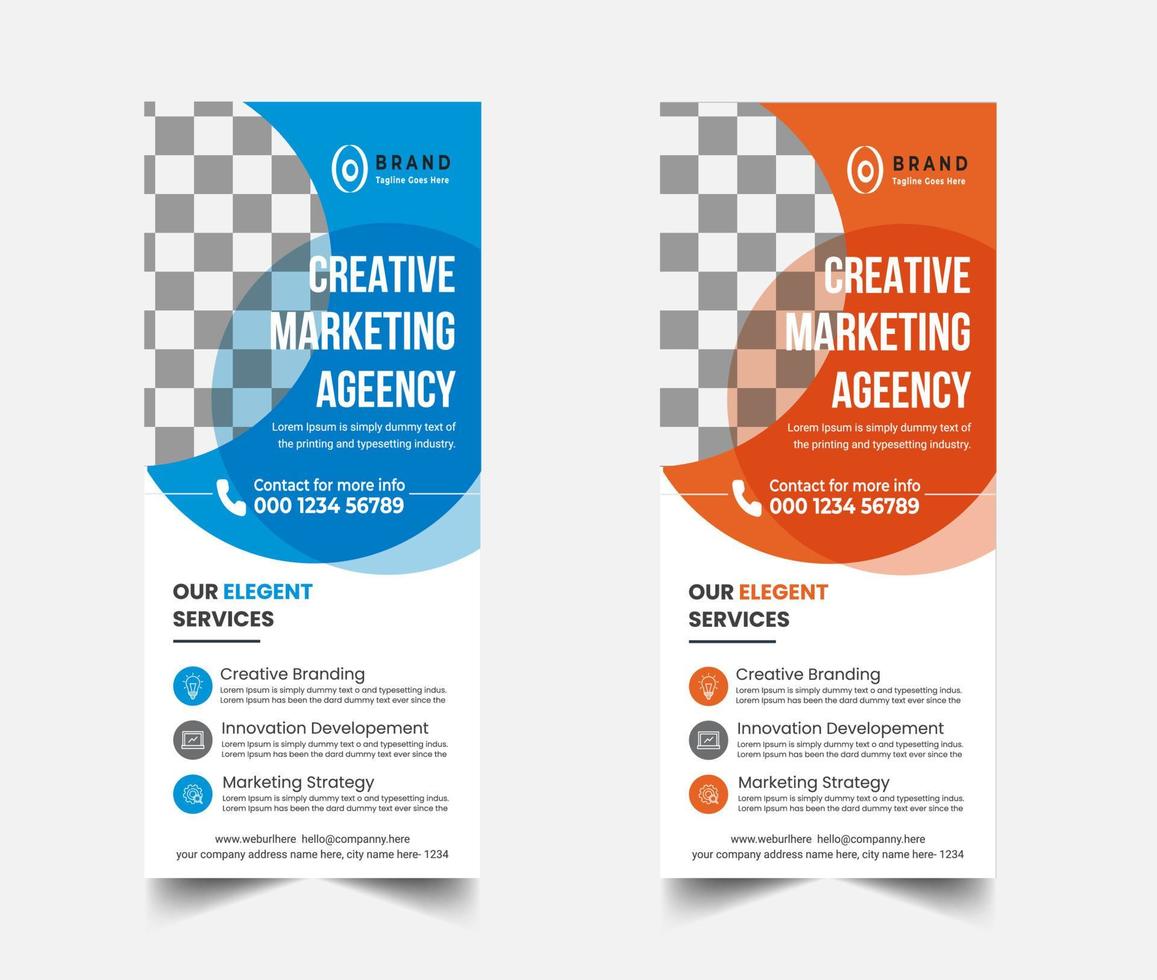 Creative roll-up banner template free vector