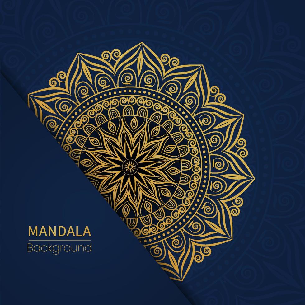 Fondo de diseño de mandala floral de lujo en color dorado vector gratuito