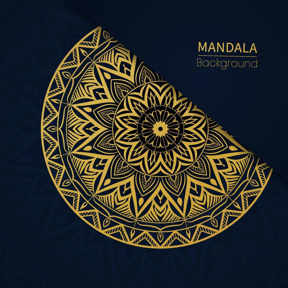 Diseño de fondo de mandala floral detallado en oro pro vector