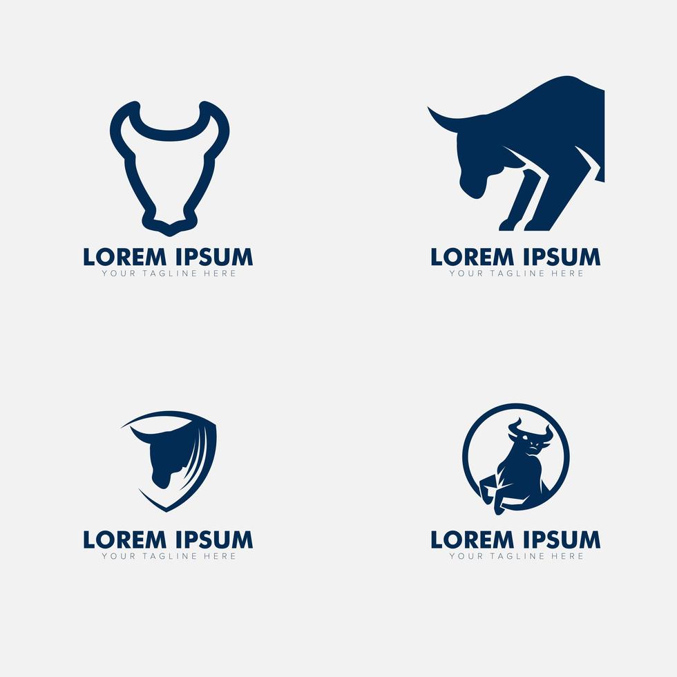 Bundle Animal, Strong Bull Logo Design silhouette buffalo vector