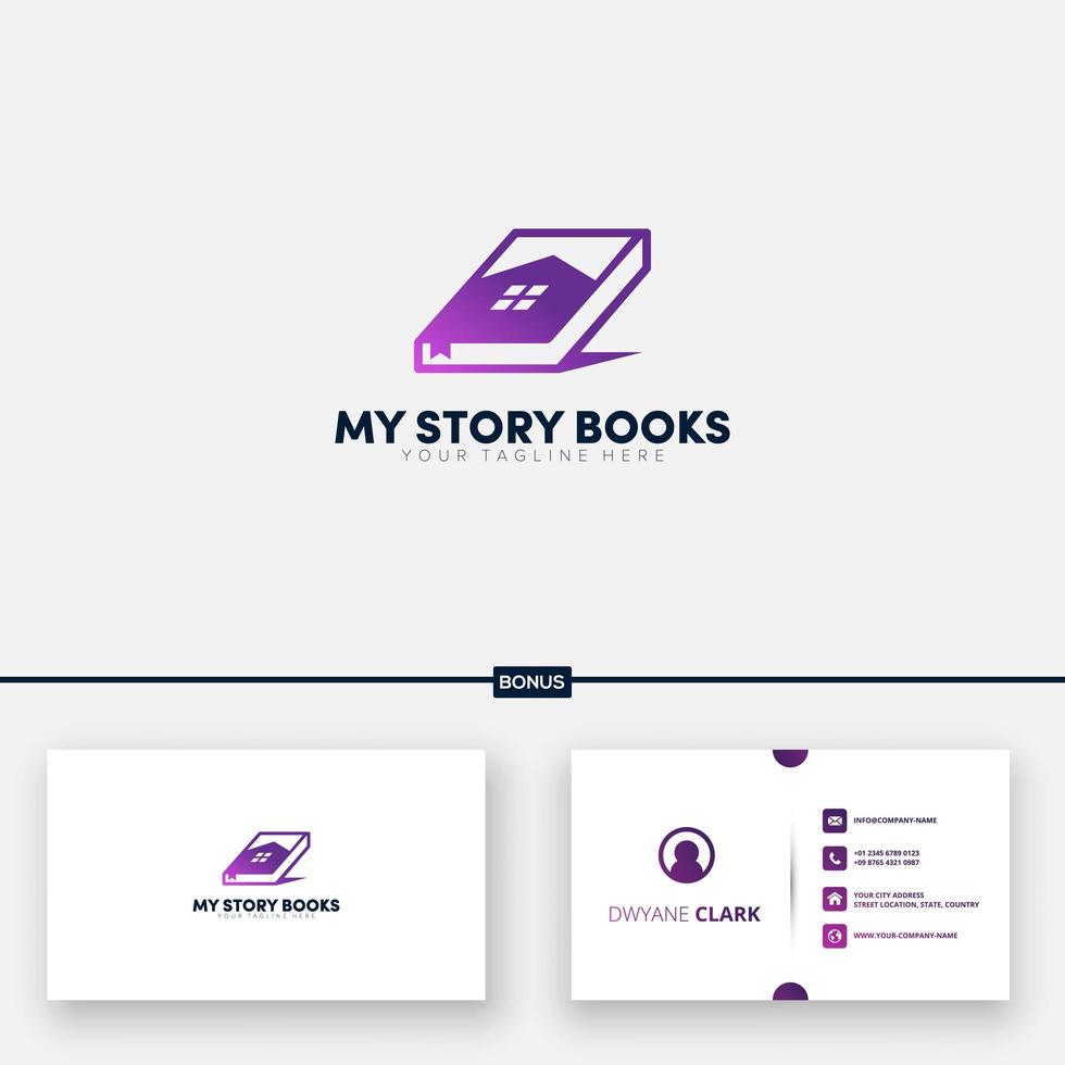 my story book and home logo designs free business card vector