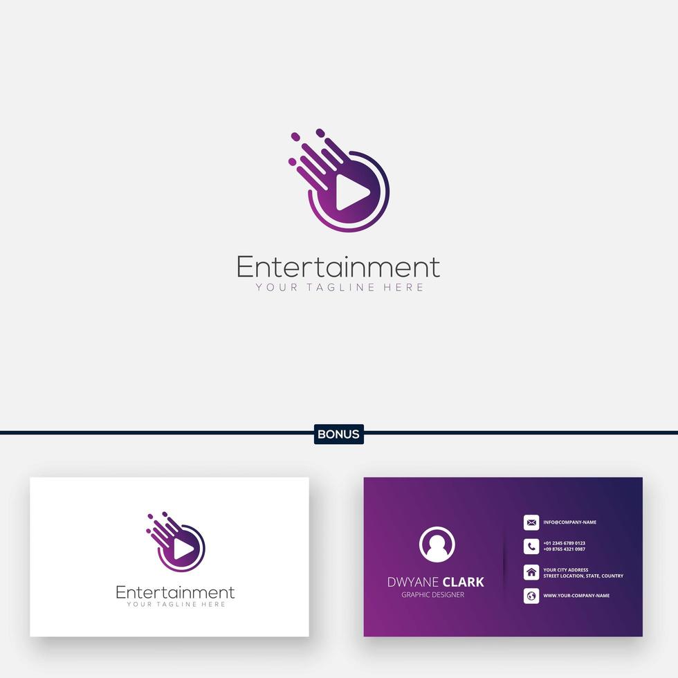 abstract speed entertainment logo designs for production and business card vector