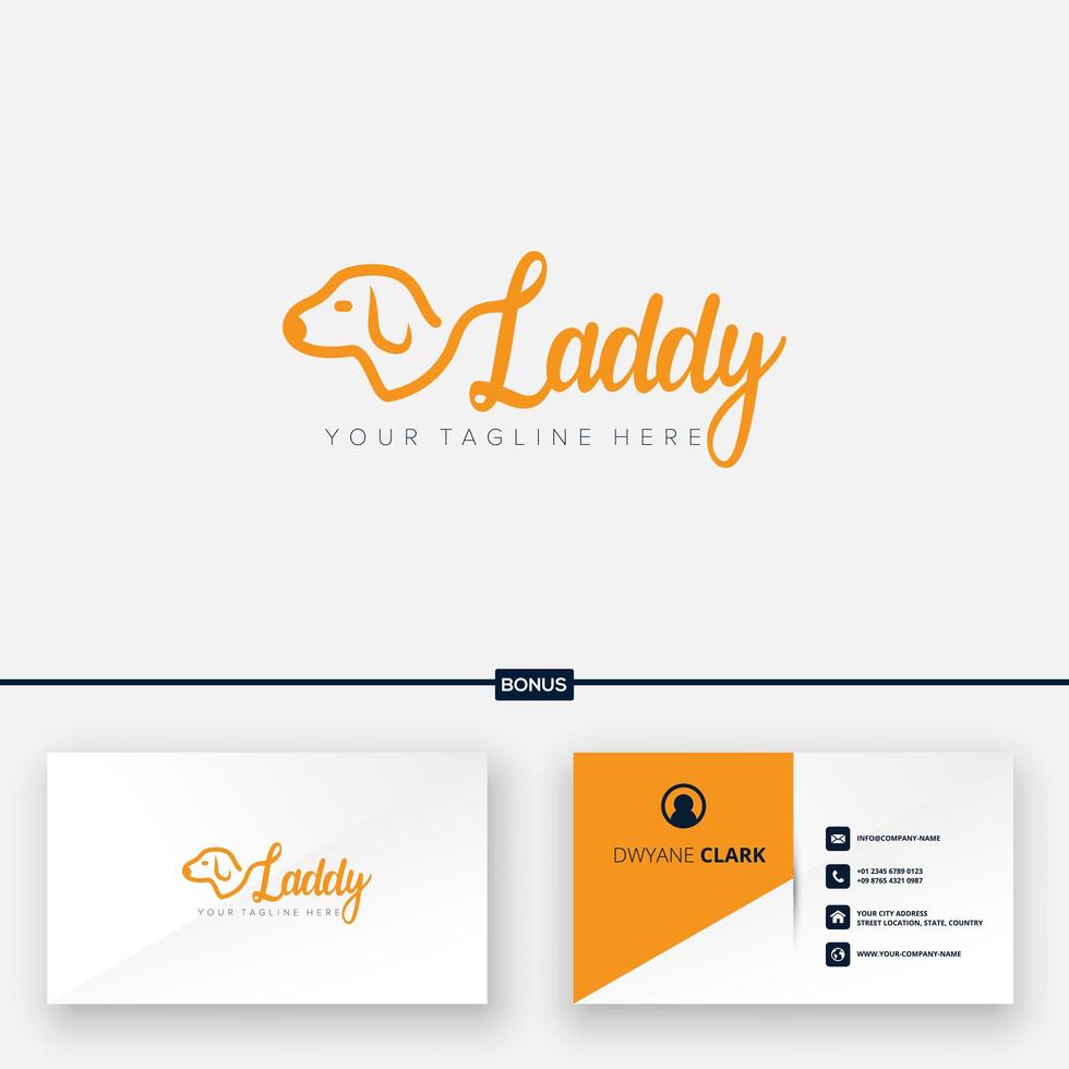leash company logo design for dog abstract and free business card vector
