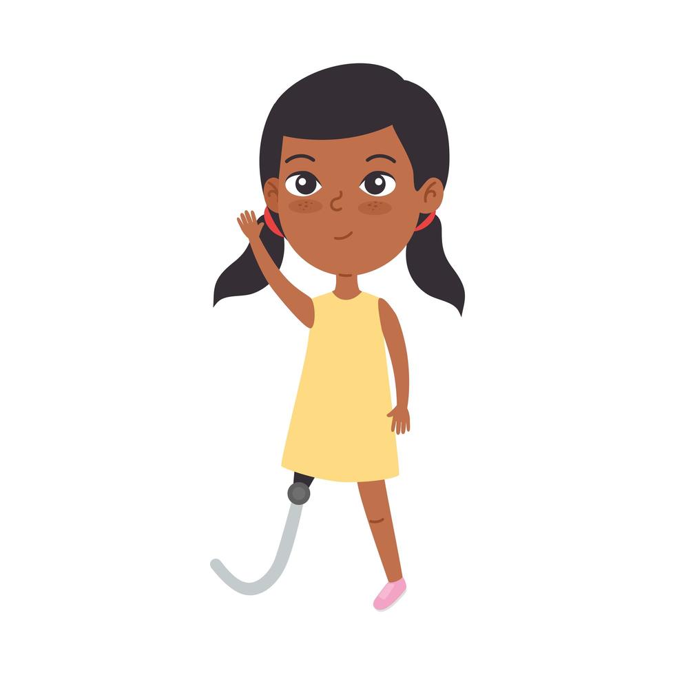 girl with prosthesis leg vector