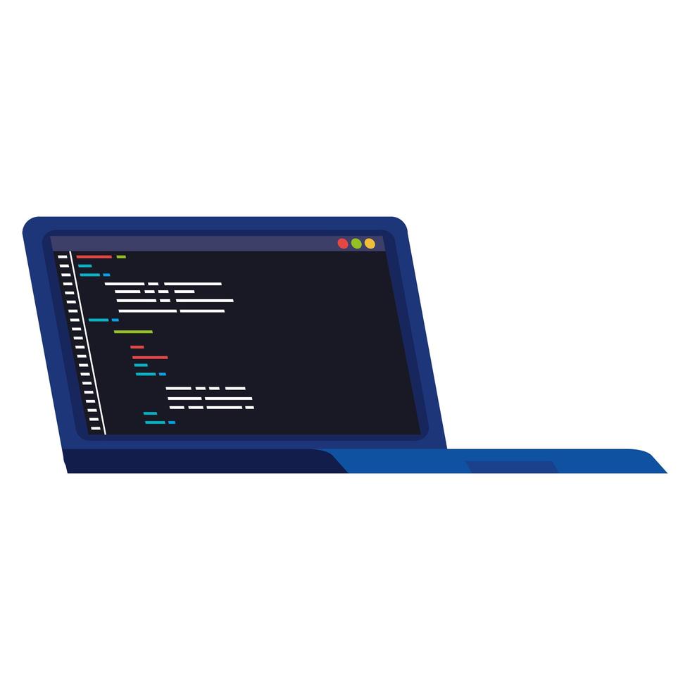 programación de desarrollo en laptop vector