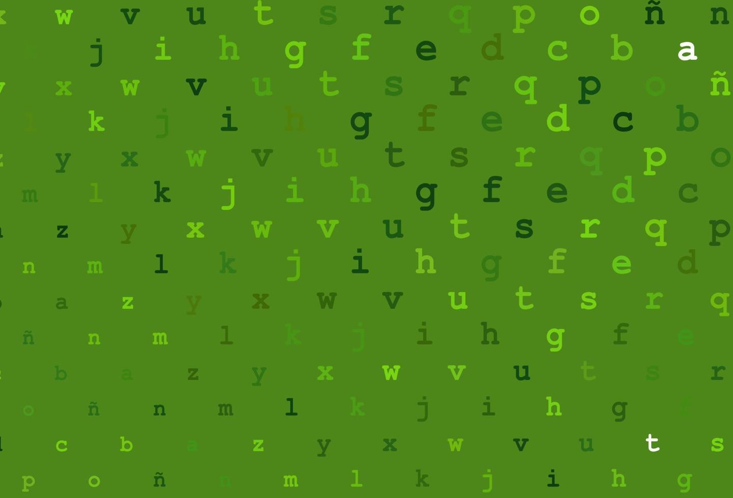 plantilla de vector verde claro con letras aisladas.