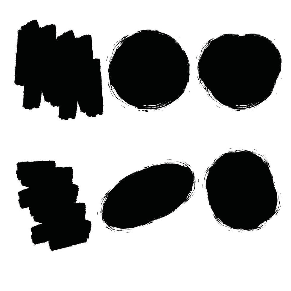 ink brush stroke grunge set vector