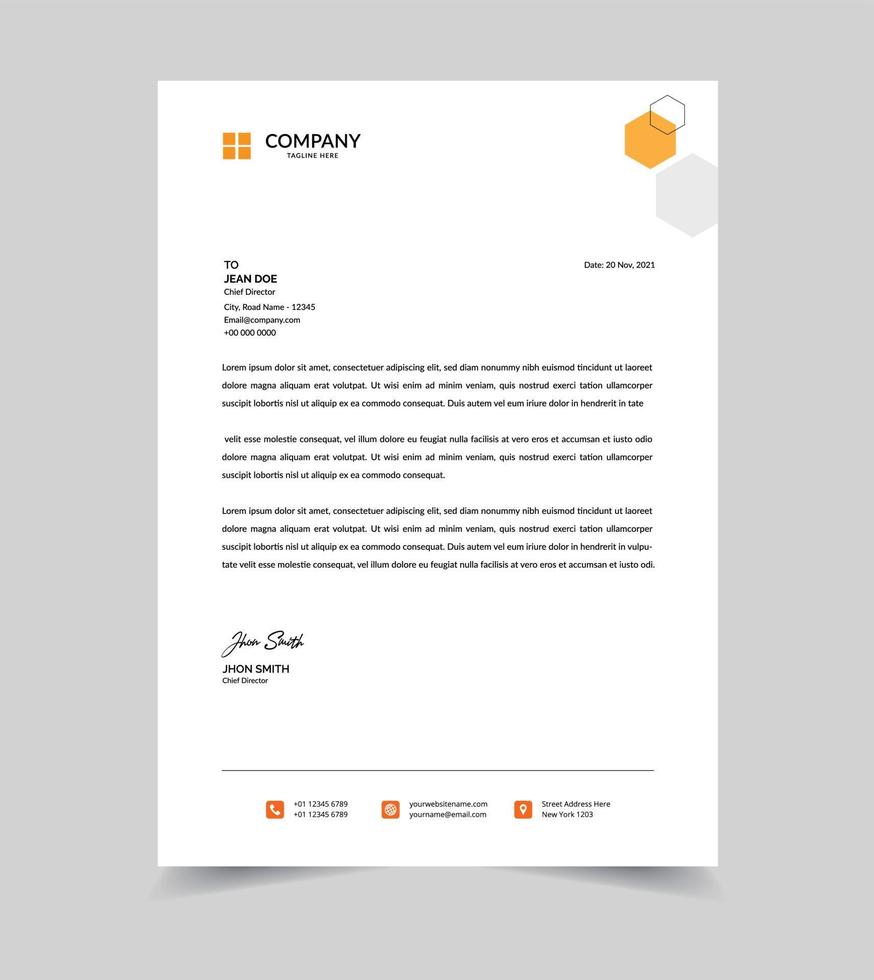 Professional letterhead design templates vector
