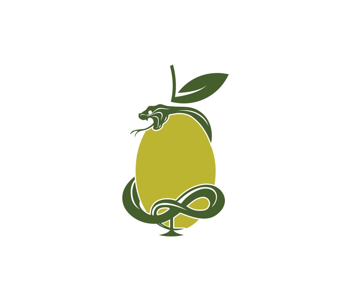 snake with olive logo vector