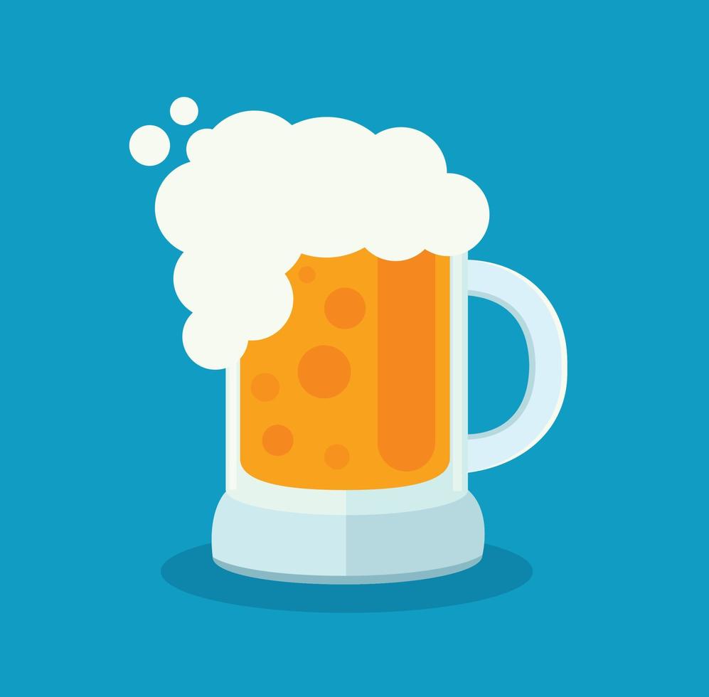 Glass of beer isolated vector illustration