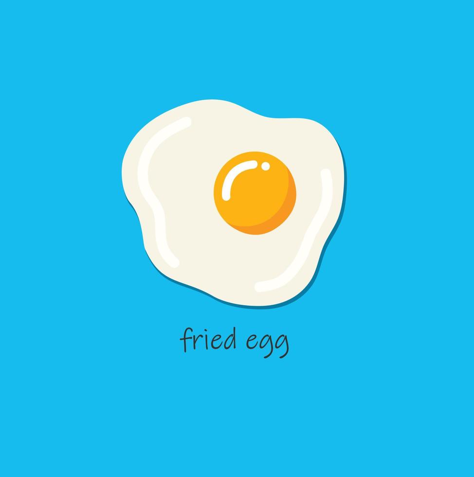 Fresh fried egg vector icon illustration