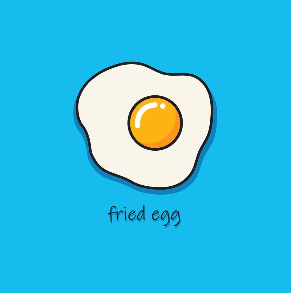 Fresh fried egg vector icon illustration