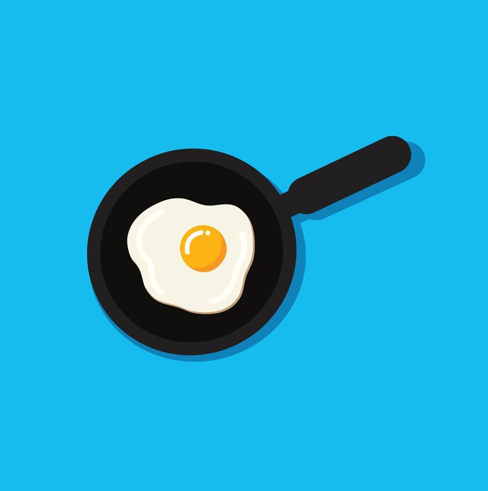 Fresh fried egg vector icon illustration