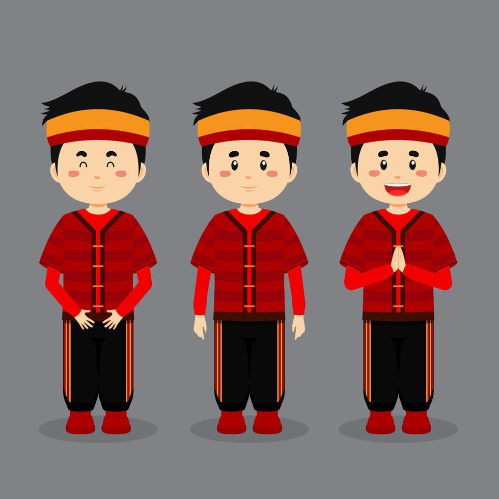 Taiwanese Character with Various Expression vector