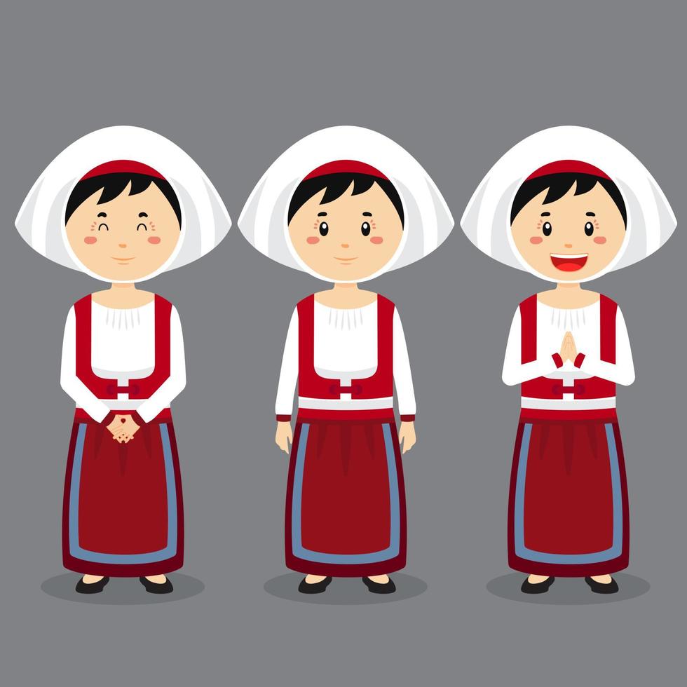 Italians Character with Various Expression vector