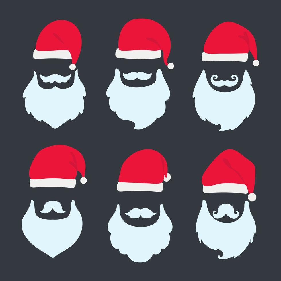 vector de diseño de barba de santa claus vintage. decoraciones de fiesta de navidad