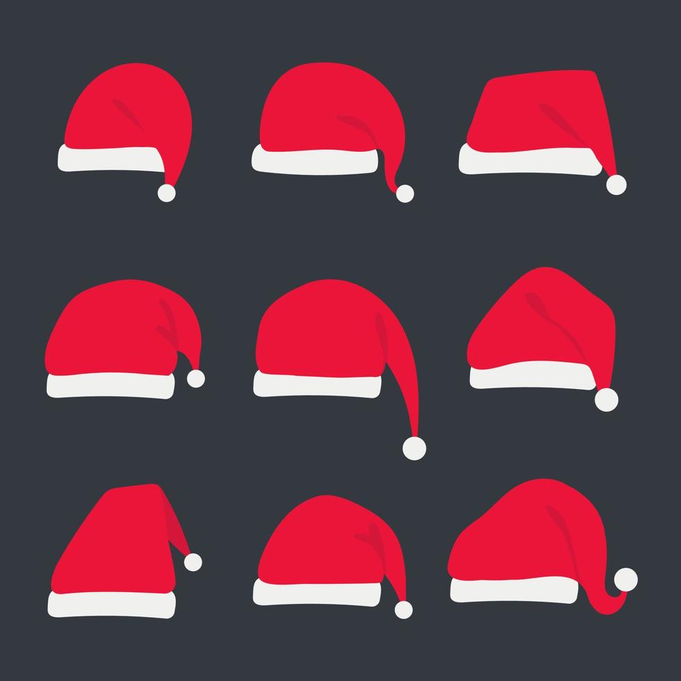 Santa hat. A knitted hat for snow protection during the Christmas season. vector