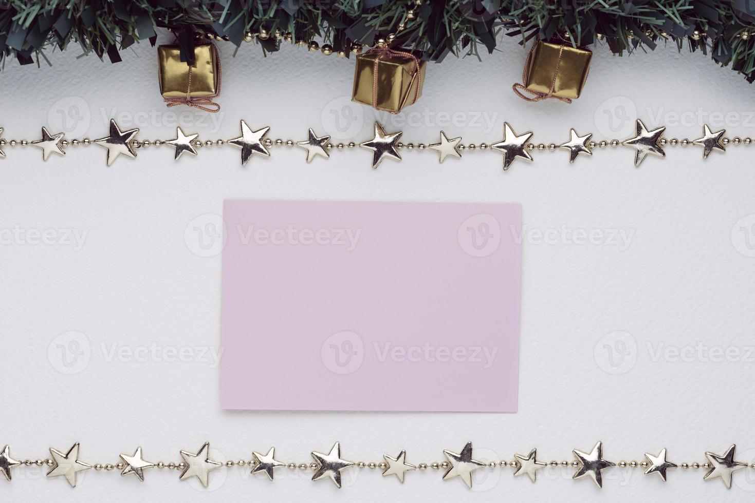 Christmas and New Year background with Christmas decorations, Media banner, Mockup, Flat design, Top view photo