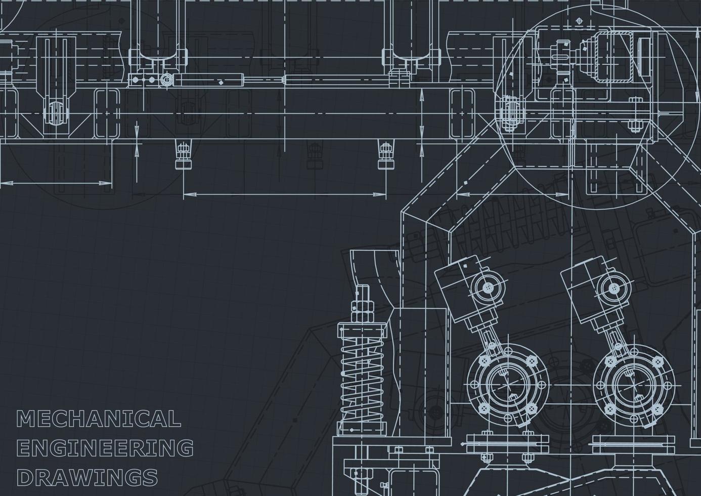 Computer aided design systems. Blueprint. Official style vector