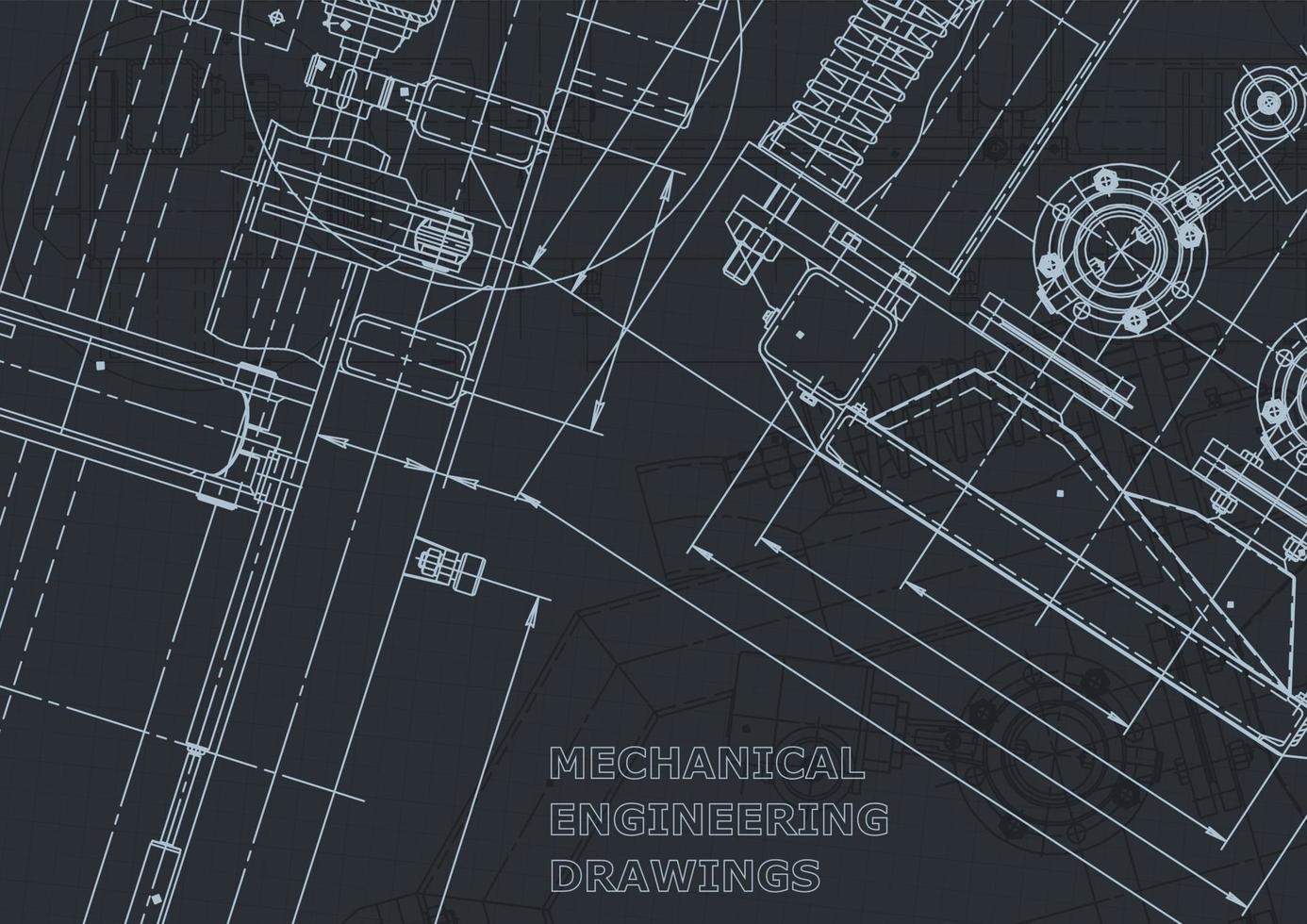 Plano. dibujos de ingeniería de vectores. fabricación de instrumentos mecánicos vector