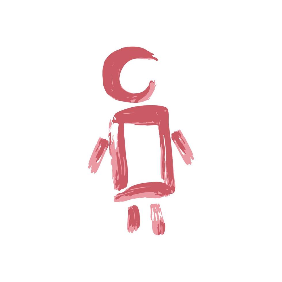 Doodle grunge style icon. Hand drawing paint, brush drawing. Isolated on a white background vector