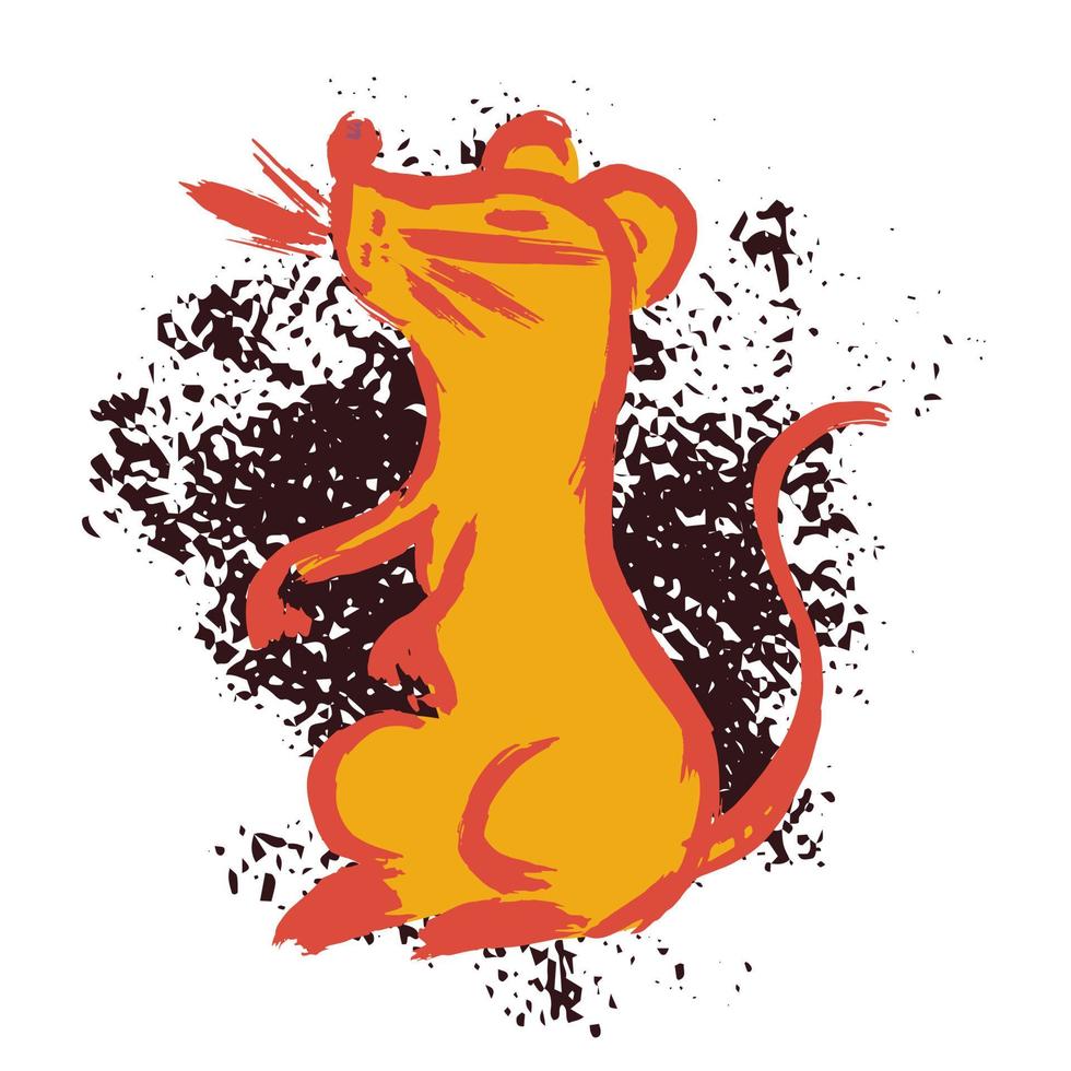 Hand drawing paint, brush drawing. Isolated. Doodle grunge style icon vector