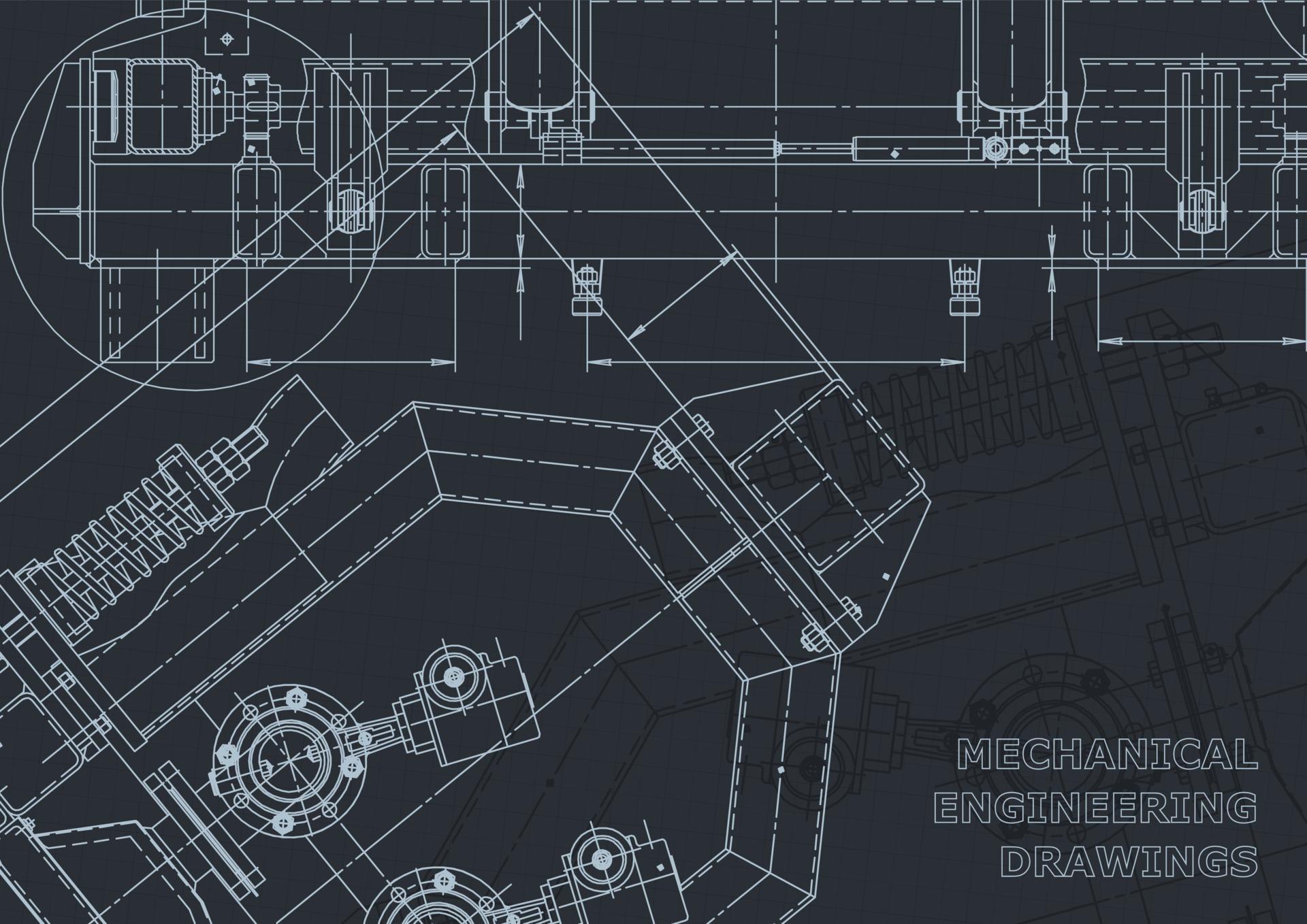 Computer aided design systems. Blueprint. Official style 3818777 Vector ...
