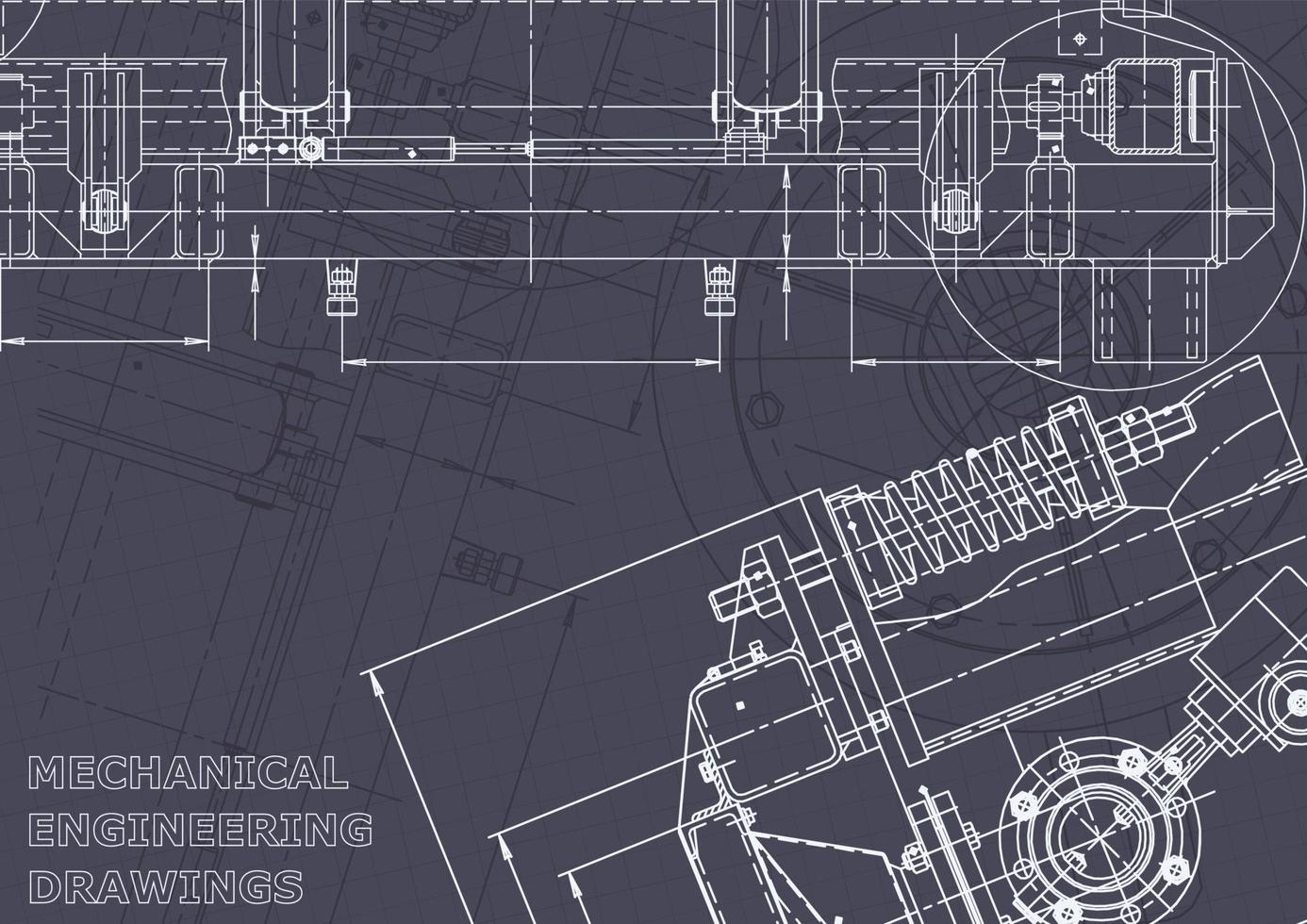 Plano. dibujos de ingeniería de vectores. fabricación de instrumentos mecánicos vector