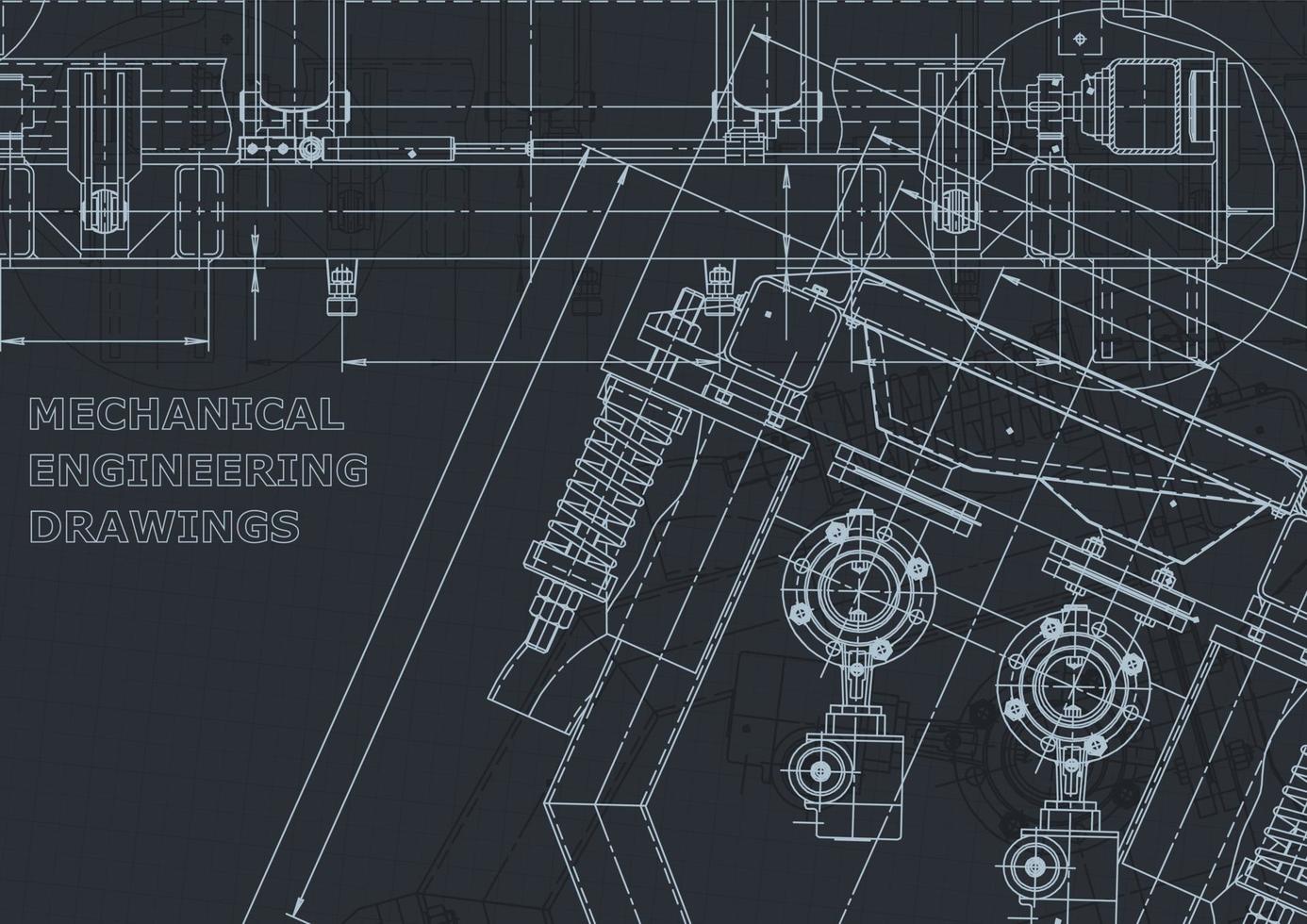 Blueprint. Vector engineering drawings. Mechanical instrument making
