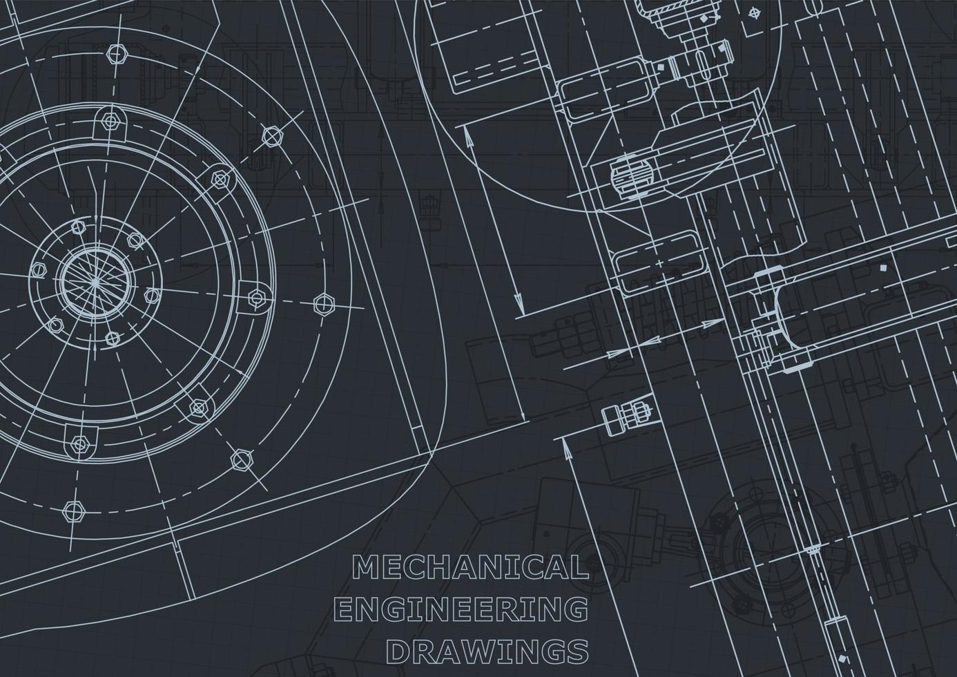 Plano. dibujos de ingeniería de vectores. fabricación de instrumentos mecánicos vector