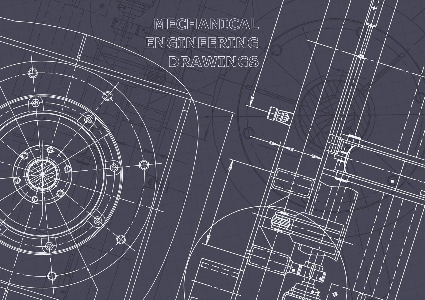 Blueprint. Vector engineering drawings. Mechanical instrument making