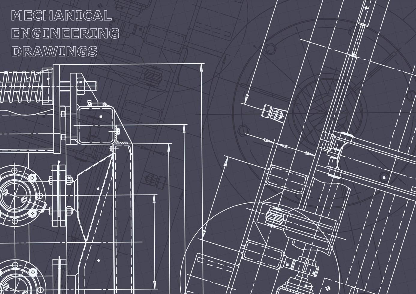 Blueprint. Vector engineering drawings. Mechanical instrument making