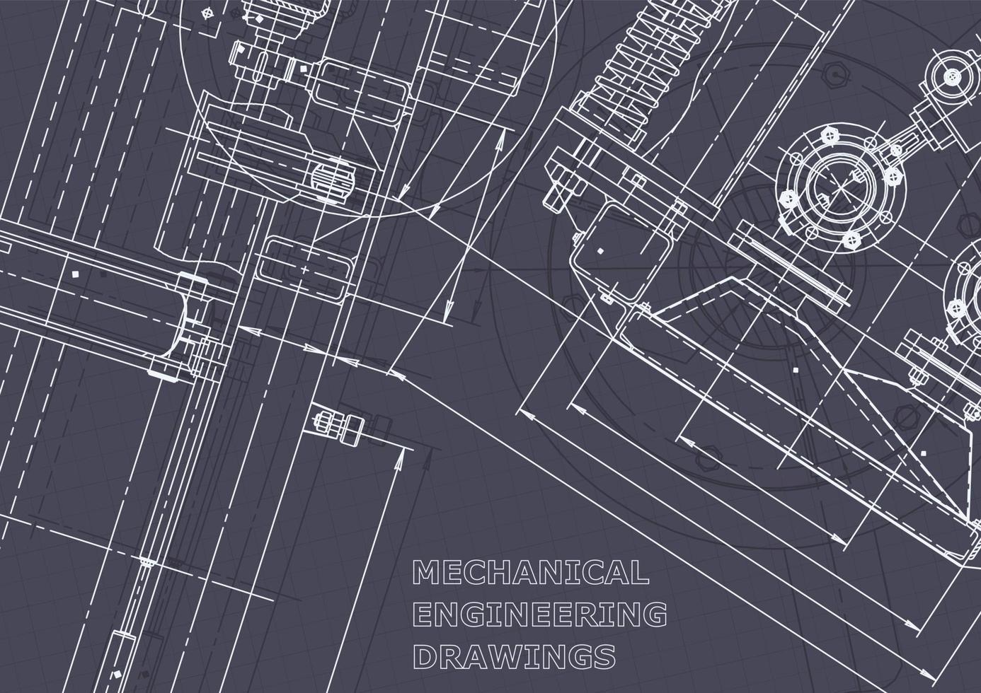 Plano. dibujos de ingeniería de vectores. fabricación de instrumentos mecánicos vector