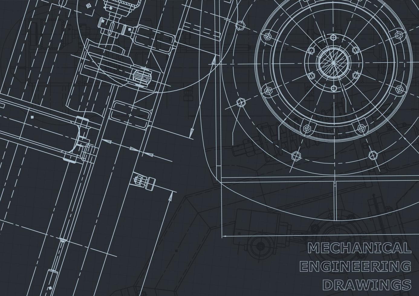 Computer aided design systems. Blueprint. Official style vector